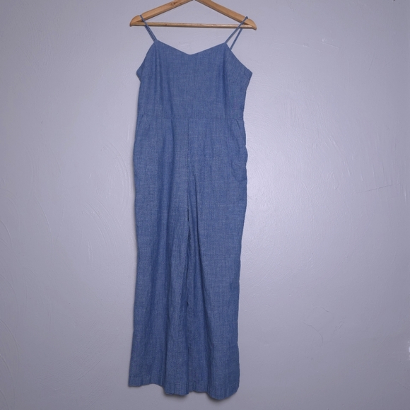J. Crew Roadrunner Chambray Wide Leg Denim Jumpsuit Size 6 - Picture 3 of 12